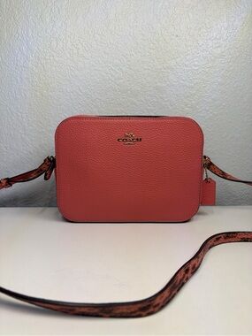 COACH Jaime Camera Bag In Gold/Bright Coral Pink! (91903) NWOT!